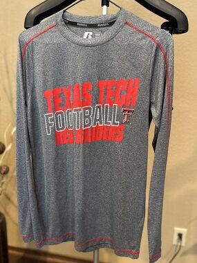 Russell Athletic Heather Gray Long Sleeve Tee with White Logo